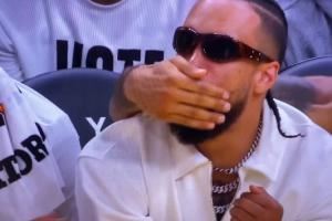  😂骂多脏啊？狄龙在板凳上喷人吃T 队友伸手挡住了他的嘴