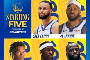  勇士首发：库里、穆迪、威尔·理查德、巴特勒、追梦格林